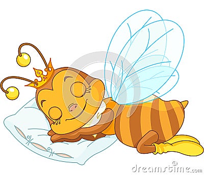 Sleeping bee Vector Illustration