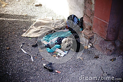 Sleeping berth homeless Stock Photo