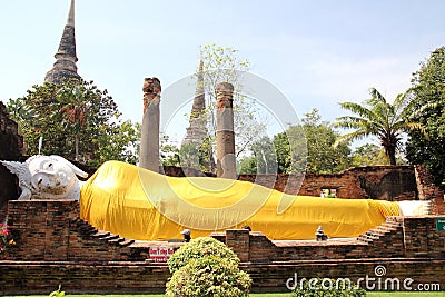 Sleeping Buddha at Ayutthaya, Thailand Stock Photo