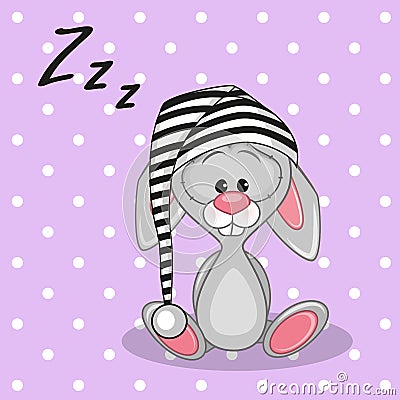 Sleeping Bunny Vector Illustration