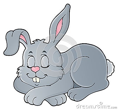 Sleeping bunny theme 1 Vector Illustration