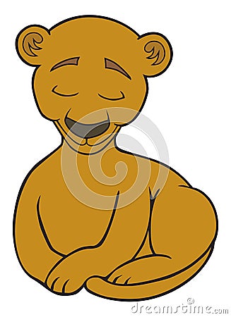 Sleeping Cartoon Lioness Vector Illustration