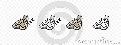 Sleeping cat, napping, sleep and sleepy, graphic design Vector Illustration