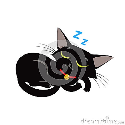 Sleeping Cat Vector. Sleeping Cat Meme Picture. Sleeping Cat Toy. Vector Illustration