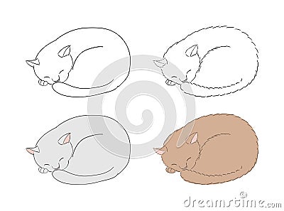 Sleeping cats Vector Illustration