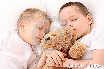 Sleeping children Stock Photo