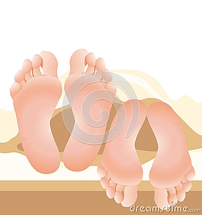 Sleeping couple Cartoon Illustration