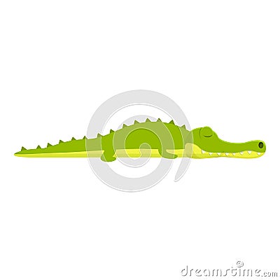 Sleeping crocodile icon, cartoon style Vector Illustration