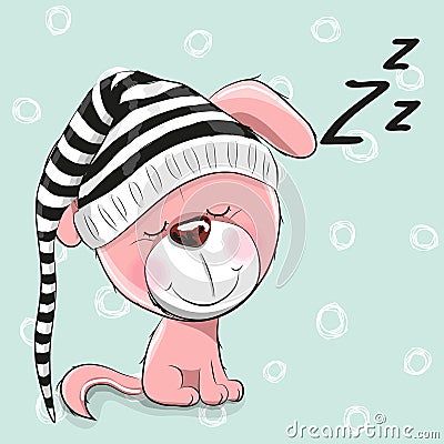 Sleeping cute Puppy Vector Illustration