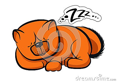 Sleeping dog chow-chow Vector Illustration