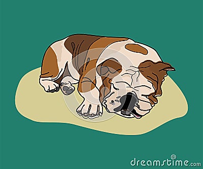 Sleeping dog funky graphic illustration Vector Illustration