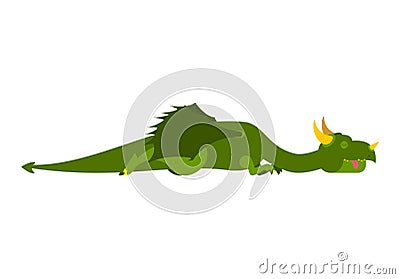 Sleeping dragon. Mythical monster asleep. Vector illustration Vector Illustration