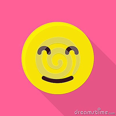 Sleeping emoticon icon, flat style Vector Illustration