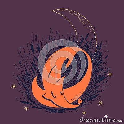 Sleeping fox Vector Illustration