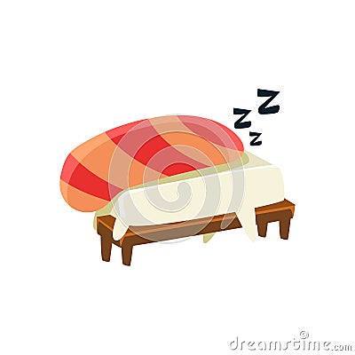 Sleeping Funny Maki Sushi Character Vector Illustration