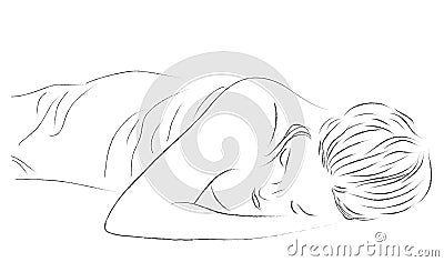 Sleeping girl Cartoon Illustration