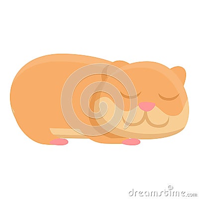 Sleeping hamster icon, cartoon style Vector Illustration