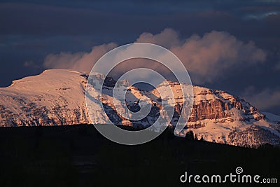 Sleeping Indian in the Clouds Stock Photo