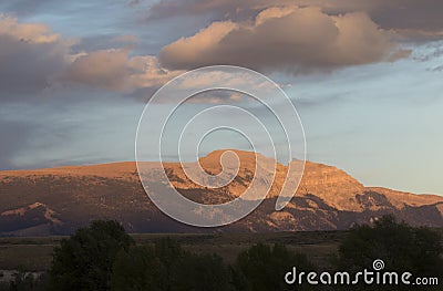 Sleeping indian overlooks the Gros Ventre of the Tetons Stock Photo