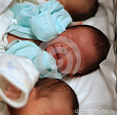 Sleeping infants Stock Photo