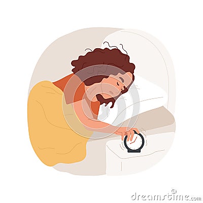 Sleeping late isolated cartoon vector illustration. Vector Illustration