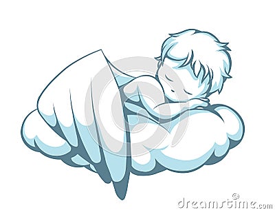 Sleeping little Angel Vector Illustration