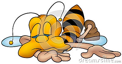 Sleeping little wasp Vector Illustration