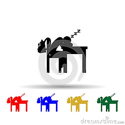 Sleeping multi color icon. Simple glyph, flat vector of back to school icons for ui and ux, website or mobile application Stock Photo
