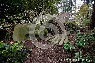 Sleeping nature lady in Beacon Hill Park Stock Photo