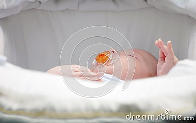 Sleeping newborn baby Stock Photo