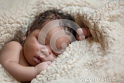 Sleeping newborn baby Stock Photo