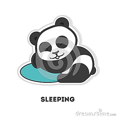 Sleeping panda bear. Vector Illustration