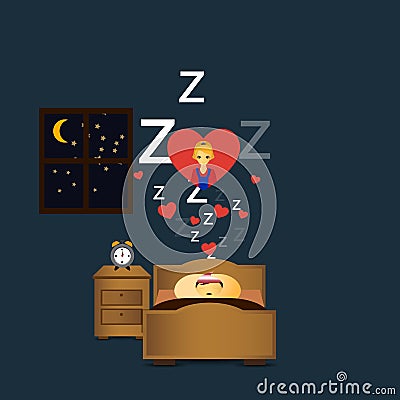 Sleeping person. Vector Illustration