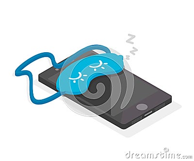 Sleeping phone. Cartoon Illustration