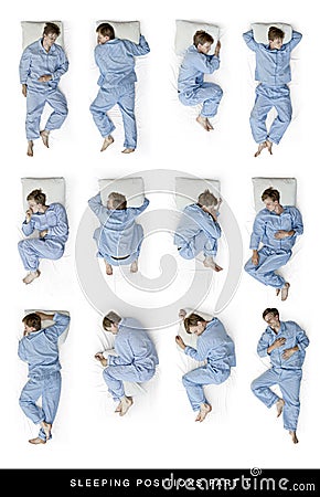 Sleeping positions Stock Photo