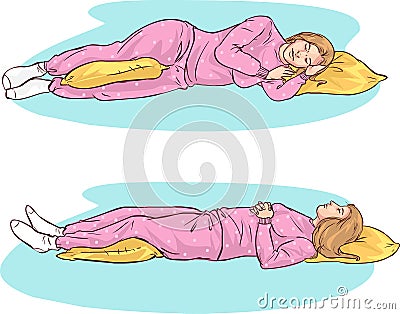 Sleeping positions Vector Illustration