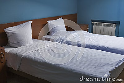 Sleeping room with twin beds Stock Photo