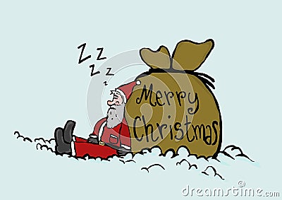 Sleeping Santa Claus Stock Photo