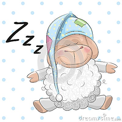 Sleeping Sheep Vector Illustration