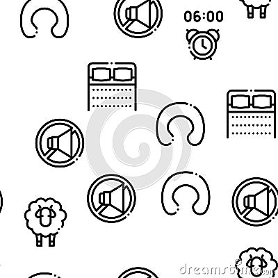 Sleeping Time Devices Seamless Pattern Vector Vector Illustration