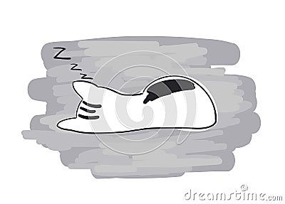 Sleeping white cat Vector Illustration