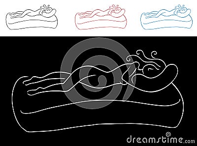 Sleeping Woman Vector Illustration