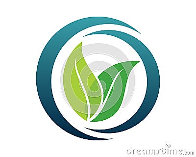 Leaf logo crescent icon template Vector Illustration