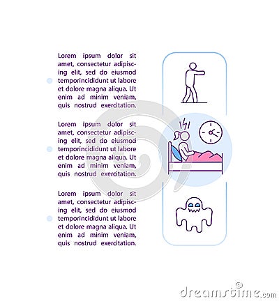 Sleeplessness causes concept icon with text Vector Illustration