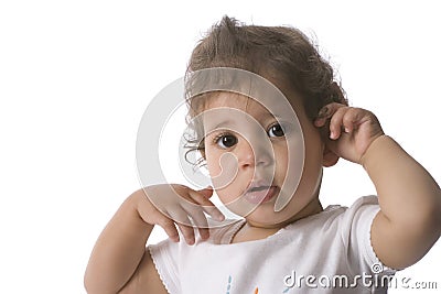 Sleepy baby girl Stock Photo