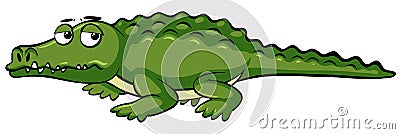 Sleepy crocodile on white background Vector Illustration