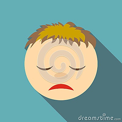 Sleepy icon, flat style Vector Illustration