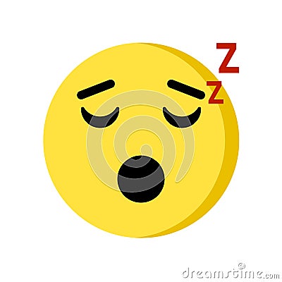 Sleepy icon isolated on white background Vector Illustration