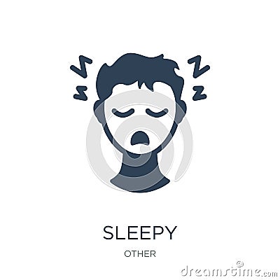 sleepy icon in trendy design style. sleepy icon isolated on white background. sleepy vector icon simple and modern flat symbol for Vector Illustration