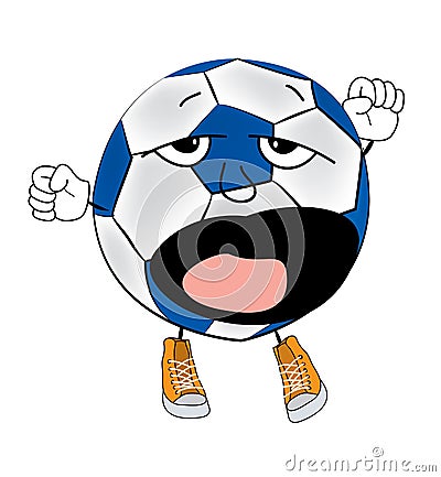 Sleepy soccer ball cartoon Cartoon Illustration